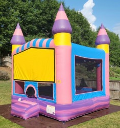 Cotton Candy Bounce Castle W/ Basketball Hoop